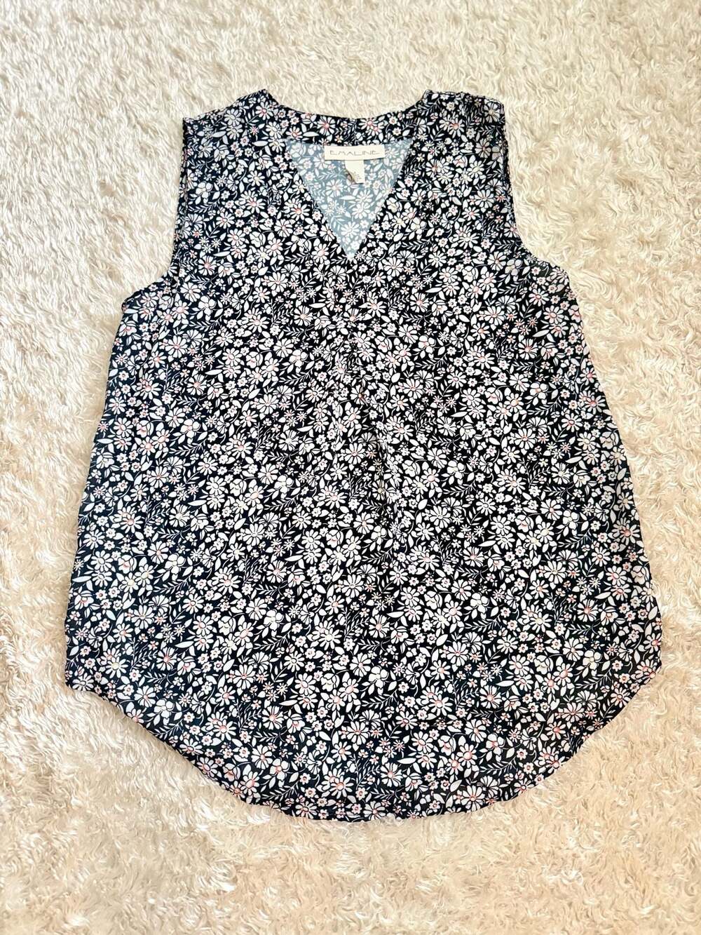 Emaline Floral Sleeveless V-Neck Top